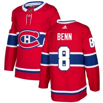 Authentic Adidas Youth Jordie Benn Montreal Canadiens Home Jersey - Red