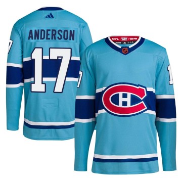 Authentic Adidas Youth Josh Anderson Montreal Canadiens Reverse Retro 2.0 Jersey - Light Blue