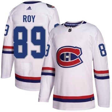 Authentic Adidas Youth Joshua Roy Montreal Canadiens 2017 100 Classic Jersey - White