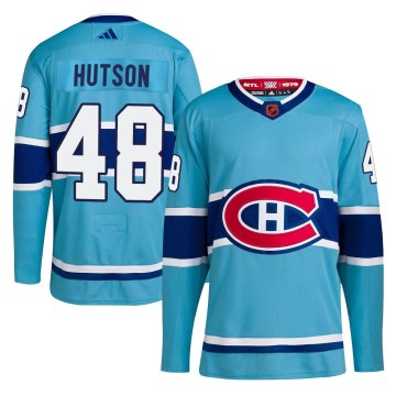 Authentic Adidas Youth Lane Hutson Montreal Canadiens Reverse Retro 2.0 Jersey - Light Blue