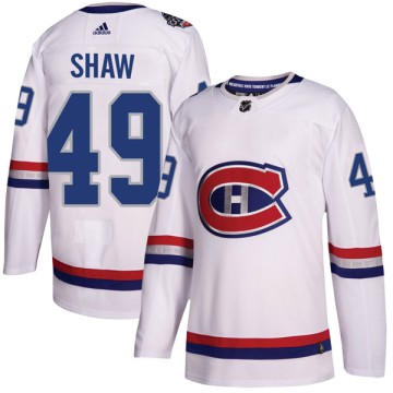 Authentic Adidas Youth Logan Shaw Montreal Canadiens 2017 100 Classic Jersey - White