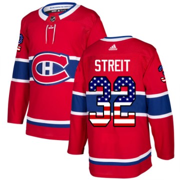 Authentic Adidas Youth Mark Streit Montreal Canadiens USA Flag Fashion Jersey - Red