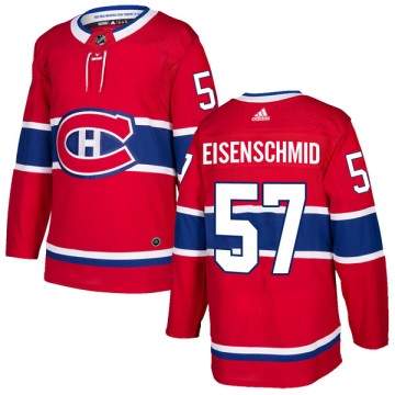 Authentic Adidas Youth Markus Eisenschmid Montreal Canadiens Home Jersey - Red