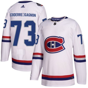 Authentic Adidas Youth Mathieu Coderre-Gagnon Montreal Canadiens 2017 100 Classic Jersey - White