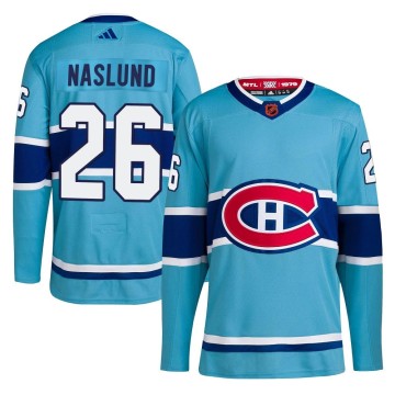Authentic Adidas Youth Mats Naslund Montreal Canadiens Reverse Retro 2.0 Jersey - Light Blue