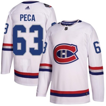 Authentic Adidas Youth Matthew Peca Montreal Canadiens 2017 100 Classic Jersey - White
