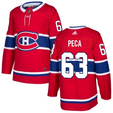 Authentic Adidas Youth Matthew Peca Montreal Canadiens Home Jersey - Red