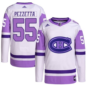 Authentic Adidas Youth Michael Pezzetta Montreal Canadiens Hockey Fights Cancer Primegreen Jersey - White/Purple