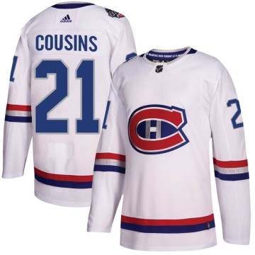 Authentic Adidas Youth Nick Cousins Montreal Canadiens 2017 100 Classic Jersey - White