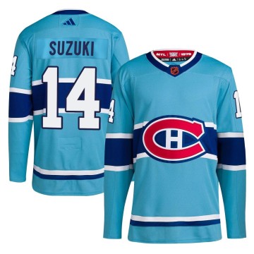 Authentic Adidas Youth Nick Suzuki Montreal Canadiens Reverse Retro 2.0 Jersey - Light Blue