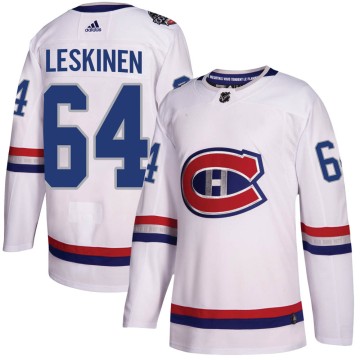 Authentic Adidas Youth Otto Leskinen Montreal Canadiens 2017 100 Classic Jersey - White