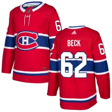 Authentic Adidas Youth Owen Beck Montreal Canadiens Home Jersey - Red
