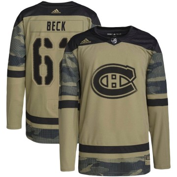 Authentic Adidas Youth Owen Beck Montreal Canadiens Military Appreciation Practice Jersey - Camo