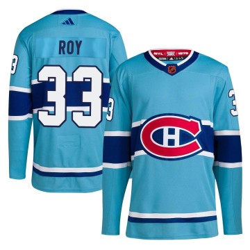 Authentic Adidas Youth Patrick Roy Montreal Canadiens Reverse Retro 2.0 Jersey - Light Blue