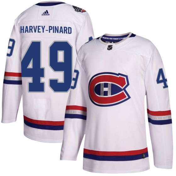 Authentic Adidas Youth Rafael Harvey-Pinard Montreal Canadiens 2017 100 Classic Jersey - White