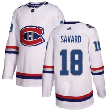 Authentic Adidas Youth Serge Savard Montreal Canadiens 2017 100 Classic Jersey - White