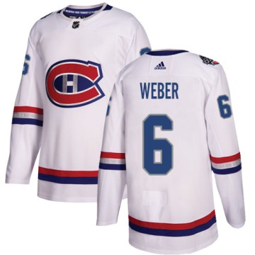 Authentic Adidas Youth Shea Weber Montreal Canadiens 2017 100 Classic Jersey - White