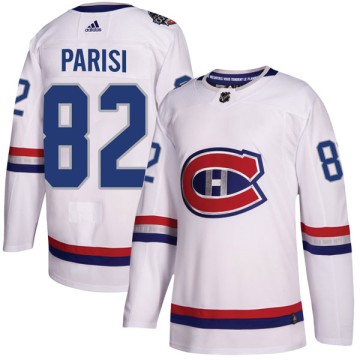 Authentic Adidas Youth Thomas Parisi Montreal Canadiens 2017 100 Classic Jersey - White