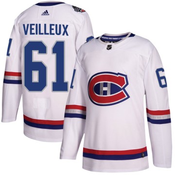 Authentic Adidas Youth Yannick Veilleux Montreal Canadiens 2017 100 Classic Jersey - White