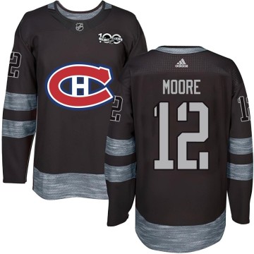 Authentic Men's Dickie Moore Montreal Canadiens 1917-2017 100th Anniversary Jersey - Black
