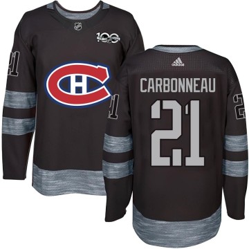 Authentic Men's Guy Carbonneau Montreal Canadiens 1917-2017 100th Anniversary Jersey - Black