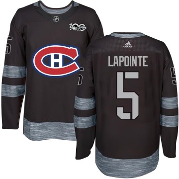 Authentic Men's Guy Lapointe Montreal Canadiens 1917-2017 100th Anniversary Jersey - Black