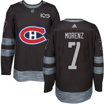 Authentic Men's Howie Morenz Montreal Canadiens 1917-2017 100th Anniversary Jersey - Black
