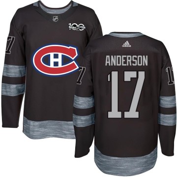 Authentic Men's Josh Anderson Montreal Canadiens 1917-2017 100th Anniversary Jersey - Black