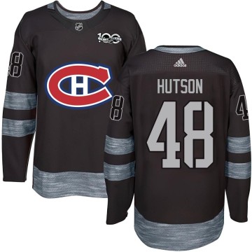 Authentic Men's Lane Hutson Montreal Canadiens 1917-2017 100th Anniversary Jersey - Black