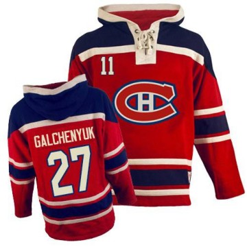 Authentic Youth Alex Galchenyuk Montreal Canadiens Old Time Hockey Sawyer Hooded Sweatshirt - Red