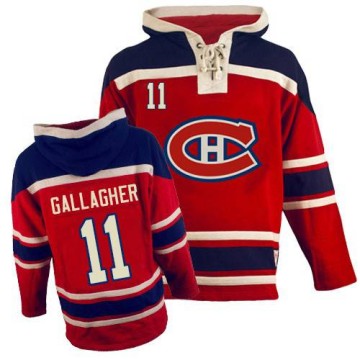 Authentic Youth Brendan Gallagher Montreal Canadiens Old Time Hockey Sawyer Hooded Sweatshirt - Red