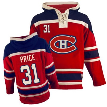 Authentic Youth Carey Price Montreal Canadiens Old Time Hockey Sawyer Hooded Sweatshirt - Red