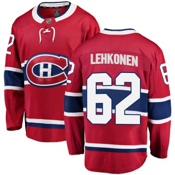 Breakaway Fanatics Branded Men's Artturi Lehkonen Montreal Canadiens Home Jersey - Red