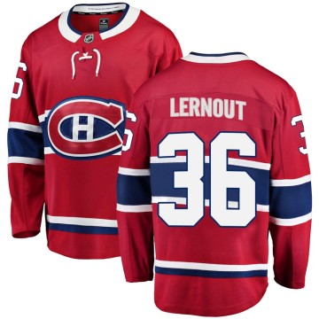 Breakaway Fanatics Branded Men's Brett Lernout Montreal Canadiens Home Jersey - Red