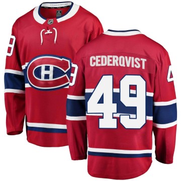 Breakaway Fanatics Branded Men's Filip Cederqvist Montreal Canadiens Home Jersey - Red