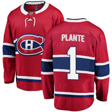 Breakaway Fanatics Branded Men's Jacques Plante Montreal Canadiens Home Jersey - Red
