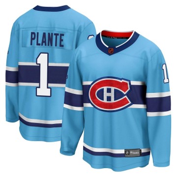 Breakaway Fanatics Branded Men's Jacques Plante Montreal Canadiens Special Edition 2.0 Jersey - Light Blue