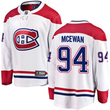 Breakaway Fanatics Branded Men's James McEwan Montreal Canadiens Away Jersey - White