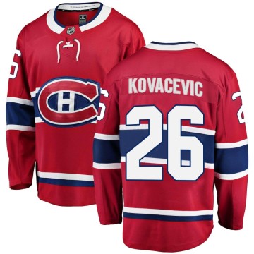 Breakaway Fanatics Branded Men's Johnathan Kovacevic Montreal Canadiens Home Jersey - Red
