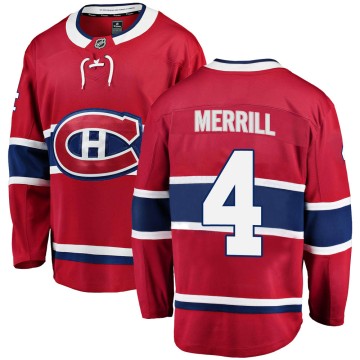 Breakaway Fanatics Branded Men's Jon Merrill Montreal Canadiens Home Jersey - Red