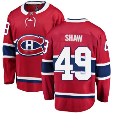 Breakaway Fanatics Branded Men's Logan Shaw Montreal Canadiens Home Jersey - Red