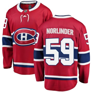 Breakaway Fanatics Branded Men's Mattias Norlinder Montreal Canadiens Home Jersey - Red