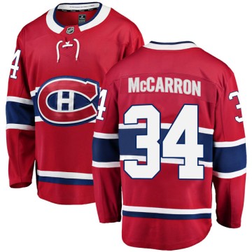 Breakaway Fanatics Branded Men's Michael Mccarron Montreal Canadiens Michael McCarron Home Jersey - Red