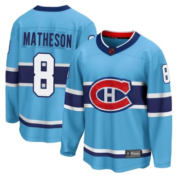 Breakaway Fanatics Branded Men's Mike Matheson Montreal Canadiens Special Edition 2.0 Jersey - Light Blue