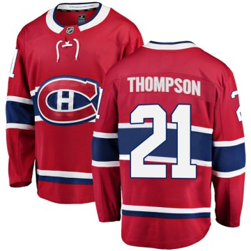 Breakaway Fanatics Branded Men's Nate Thompson Montreal Canadiens Home Jersey - Red