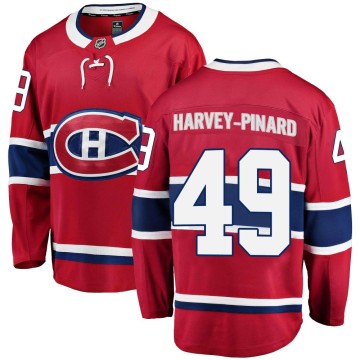 Breakaway Fanatics Branded Men's Rafael Harvey-Pinard Montreal Canadiens Home Jersey - Red
