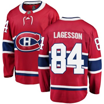 Breakaway Fanatics Branded Men's William Lagesson Montreal Canadiens Home Jersey - Red