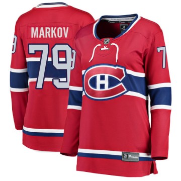 Breakaway Fanatics Branded Women's Andrei Markov Montreal Canadiens Home Jersey - Red