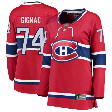 Breakaway Fanatics Branded Women's Brandon Gignac Montreal Canadiens Home Jersey - Red