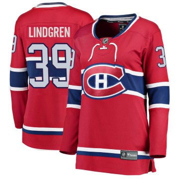Breakaway Fanatics Branded Women's Charlie Lindgren Montreal Canadiens Home Jersey - Red